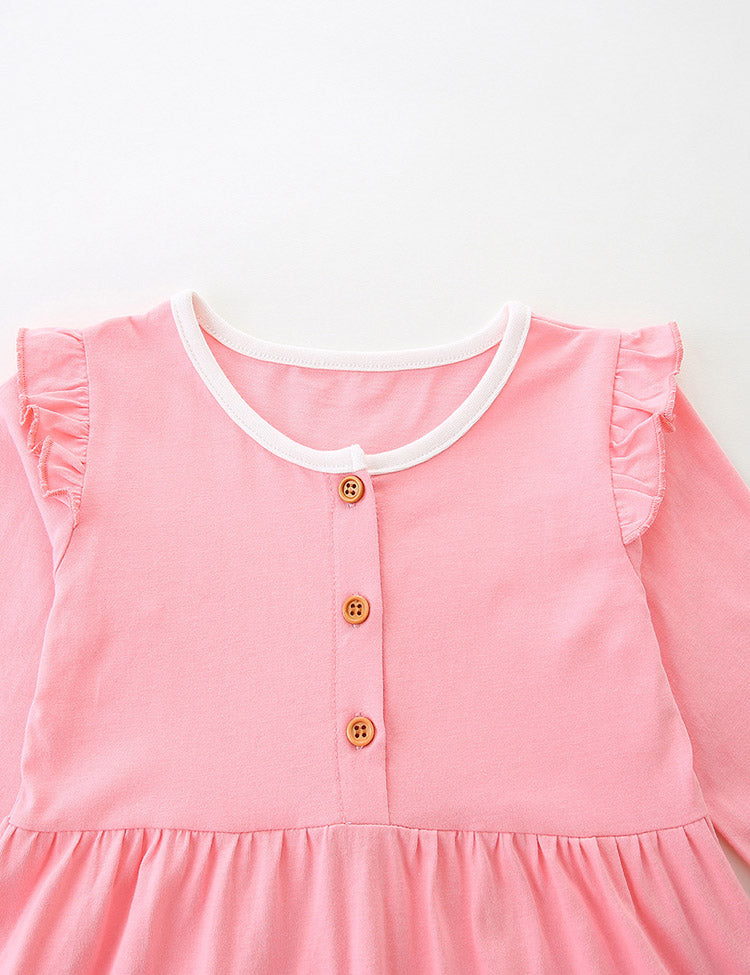 Clouds Rainbow Applique Long Sleeve Dress