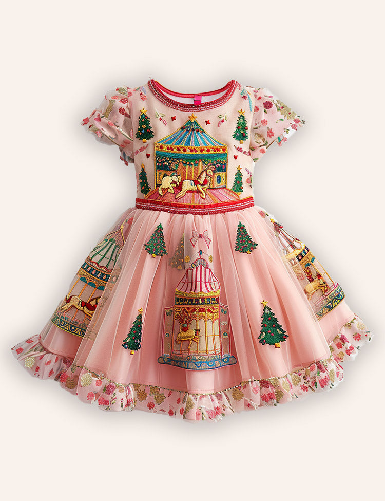 Christmas Carousel Tulle Dress