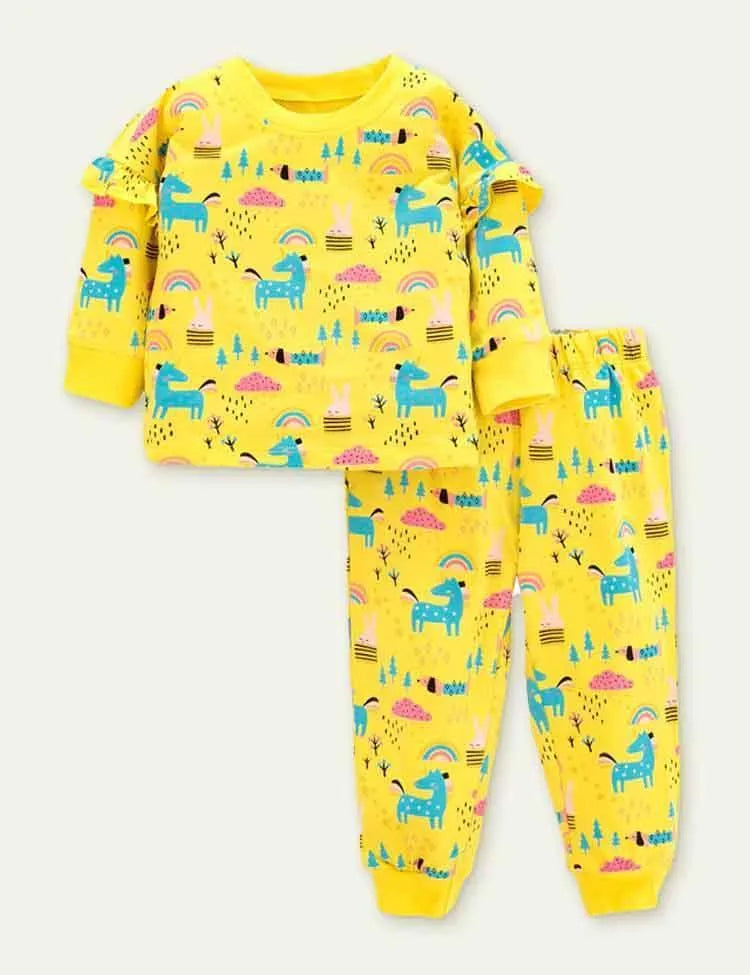 Rainbow Unicorn Print Long-Sleeve Suit - Mini Taylor