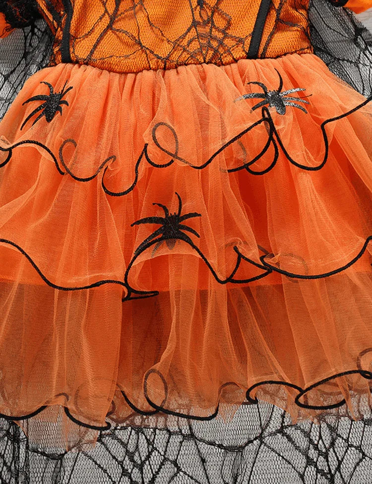 Halloween Spider Printed Mesh Dress - Mini Berni