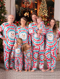Christmas Snowman Print Family Matching Colorful Pajamas Sets
