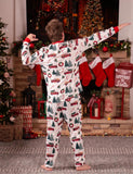 Christmas Family Matching Allover Xmas Tree & Car Print Long-sleeve Pajamas Sets