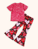 Valentine's Day Love Print T-shirt Set