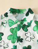 St. Patrick's Day Four Leaf Clover Shirt Set - Mini Taylor