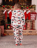 Christmas Family Matching Allover Xmas Tree & Car Print Long-sleeve Pajamas Sets