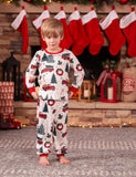 Christmas Family Matching Allover Xmas Tree & Car Print Long-sleeve Pajamas Sets