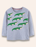 Crocodile Printed Long Sleeve T-Shirt