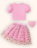 Valentine's Day Heart Tulle Skirt Set