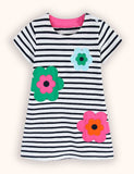 Cute Flower Applique Dress