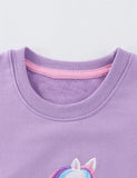Unicorn Embroidered Long-sleeved Sweatshirt
