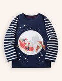 Santa Reindeer Print Long Sleeve T-Shirt