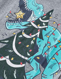 Christmas Tree Dinosaur Print Long Sleeve T-Shirt