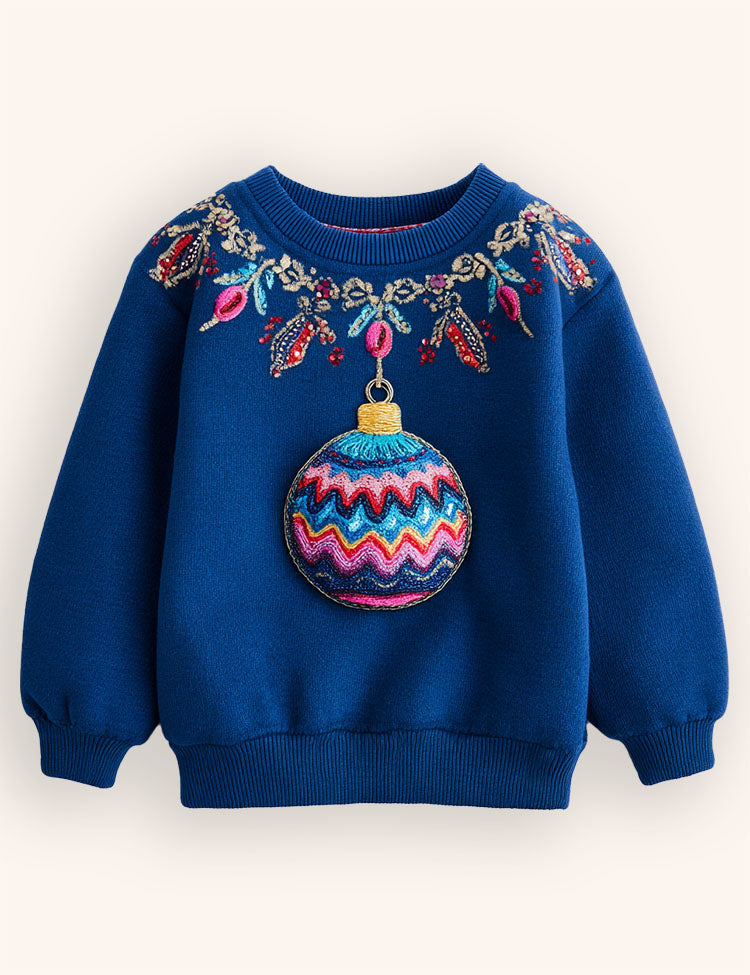 Festival Lantern Appliqué Sweatshirt
