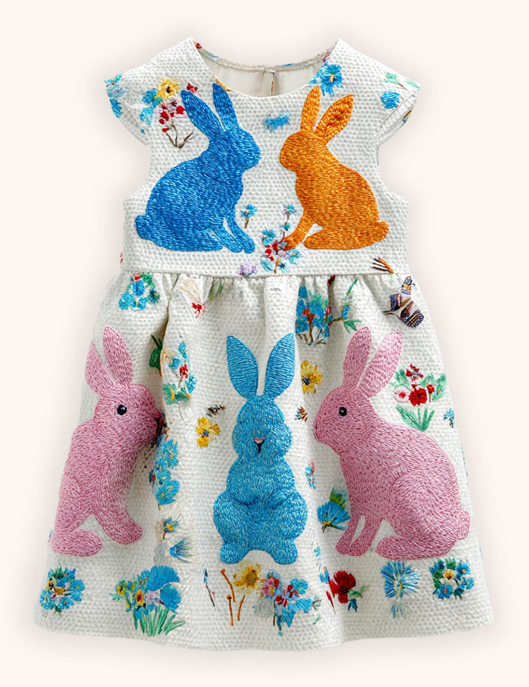 Cute Bunny Printed Dress