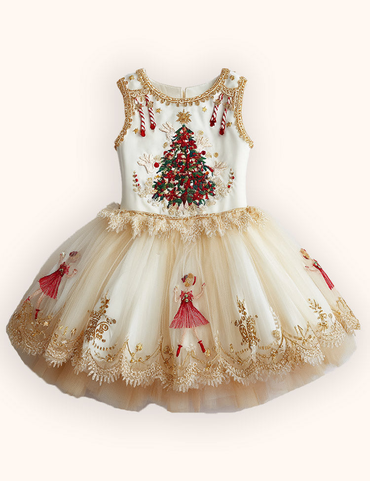 Christmas Ballet Tulle Appliqué Dress