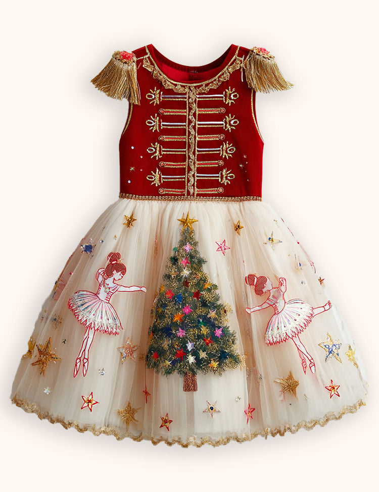 Christmas Ballet Tulle Appliqué Dress