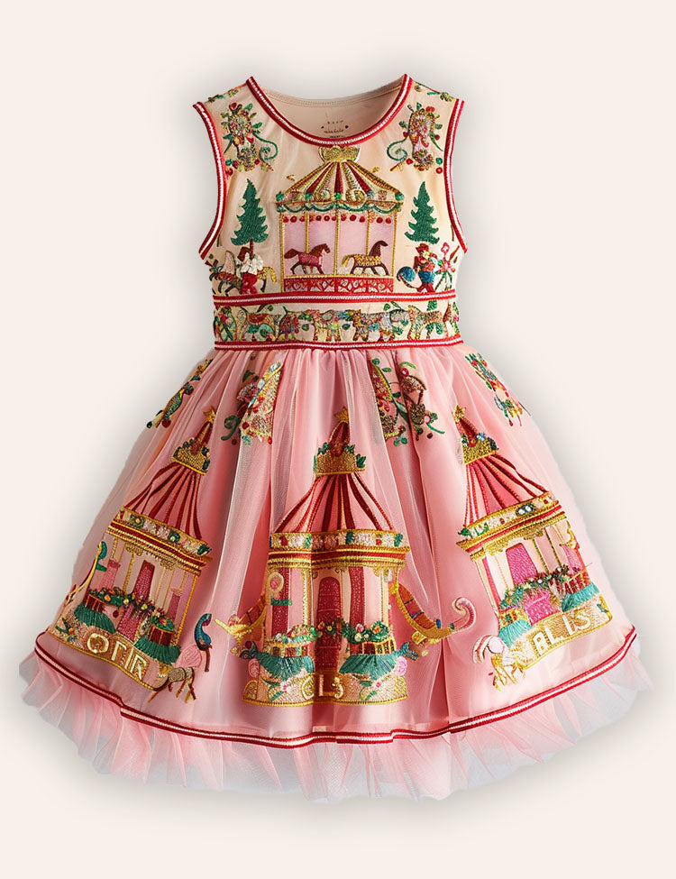 Christmas Carousel Tulle Dress