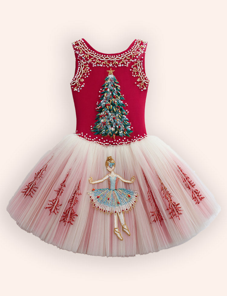 Christmas Ballet Tulle Appliqué Dress