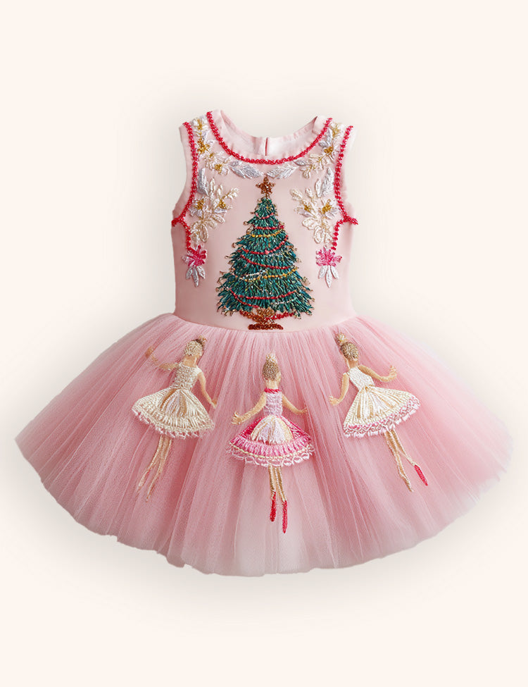 Christmas Ballet Tulle Appliqué Dress