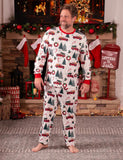 Christmas Family Matching Allover Xmas Tree & Car Print Long-sleeve Pajamas Sets