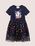 Colorful Sequined Unicorn Tulle Dress
