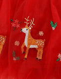 Deer Appliqué Flower Embroidered Mesh Dress - Mini Taylor