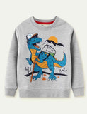 Dinosaur Floral Print Long Sleeve Sweatshirt