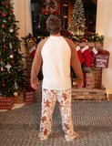 Christmas Family Matching Letter and Gingerbread Man Print Long-sleeve Pajamas Sets