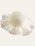 Flower Mesh Travel Straw Hat - Mini Taylor
