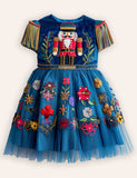 Christmas Nutcracker Applique Tulle Dress