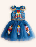 Nutcrackers Velour Tulle Appliqué Dress