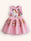 Flower Unicorn Party Tulle Dress