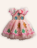 Gingerbread Applique Tulle Dress