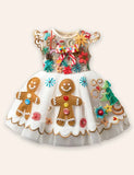 Gingberbread Man Appliqué Tulle Dress