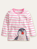 Penguin Embroidered Long Sleeve T-shirt