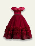Rose Fluffy Party Dress