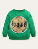 Funny Sequined Football Variable Pattern Sweatshirt - Mini Taylor